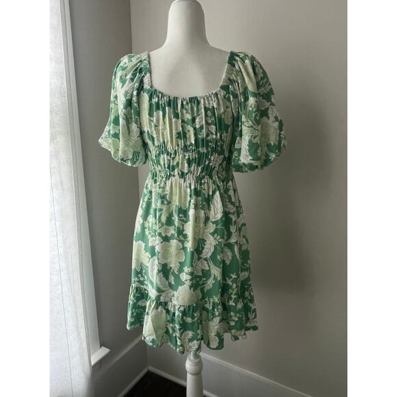 Revolve MinkPink‎ Felicia Mini Dress Green Antique Floral - Picture 5 of 7